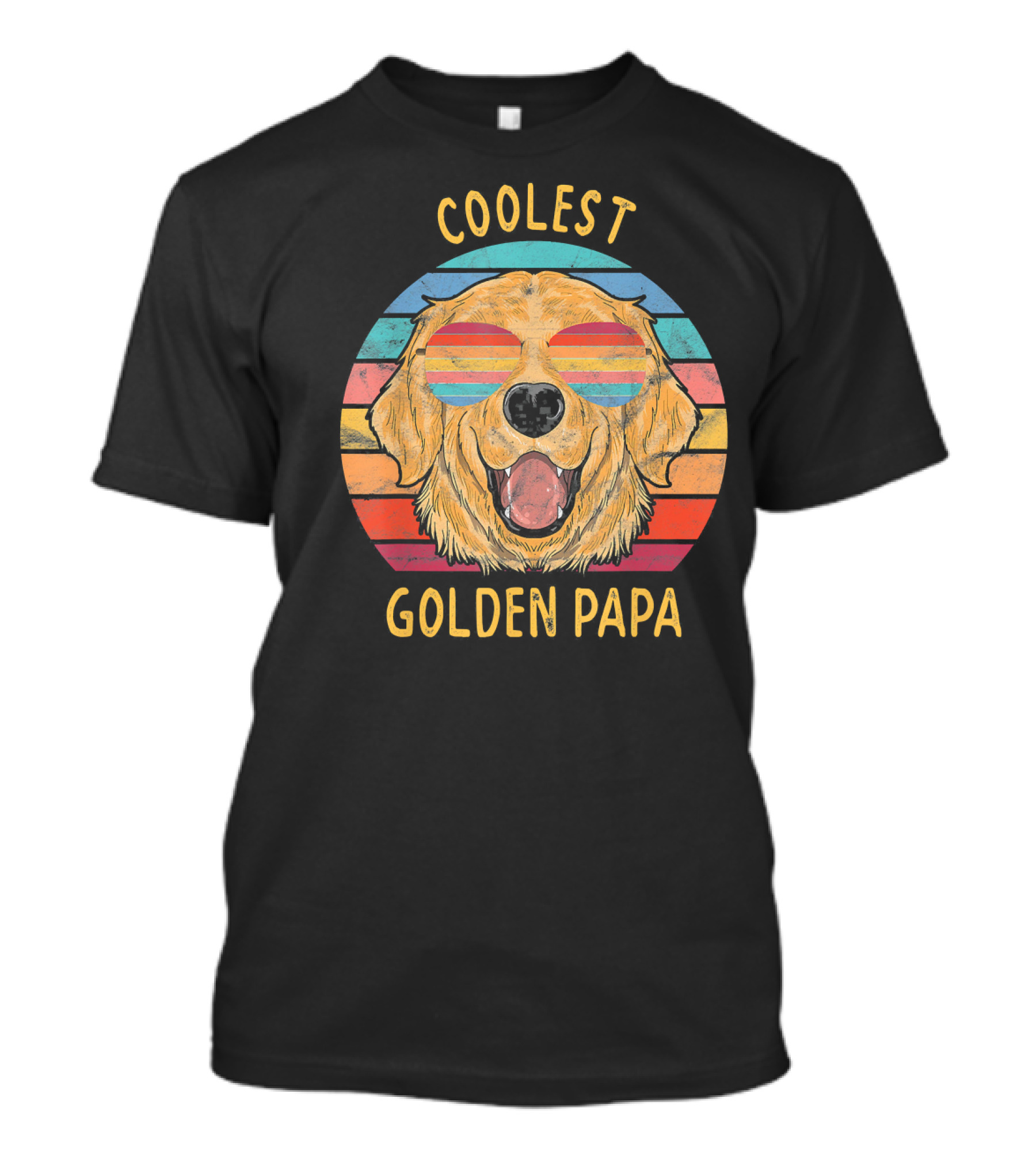 Coolest Mens Golden Retriever Dog Papa T-Shirt