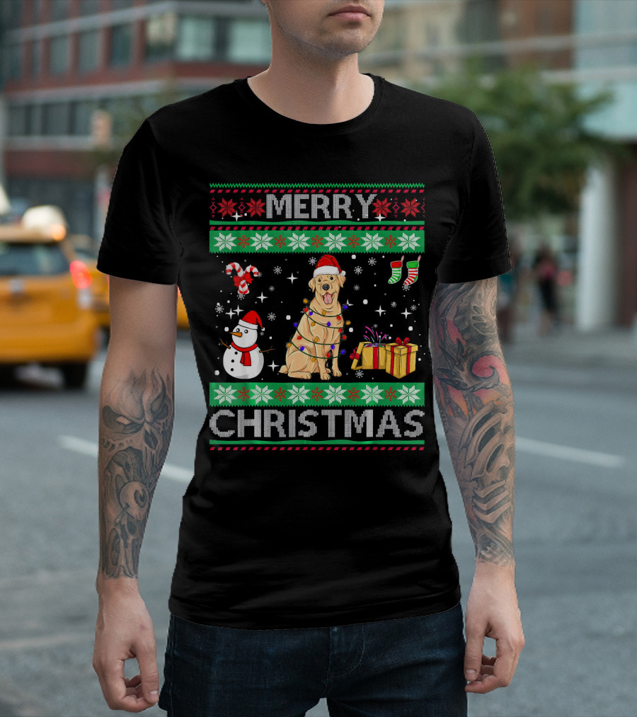 Merry Christmas Labrador Retriever Dog Owner Ugly Holiday T-Shirt