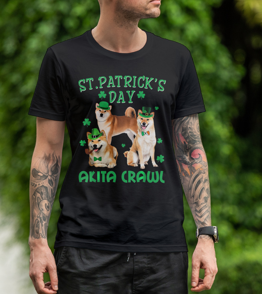 St. Patrick's Day Akita Crawl T-Shirt