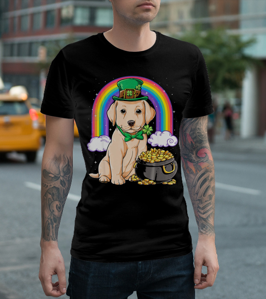 Labrador St. Patrick's Day Rainbow Pot Of Gold T-Shirt
