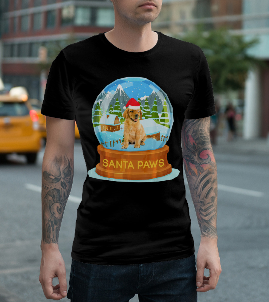 Santa Paws Snow Globe Christmas Labrador Puppy T-Shirt