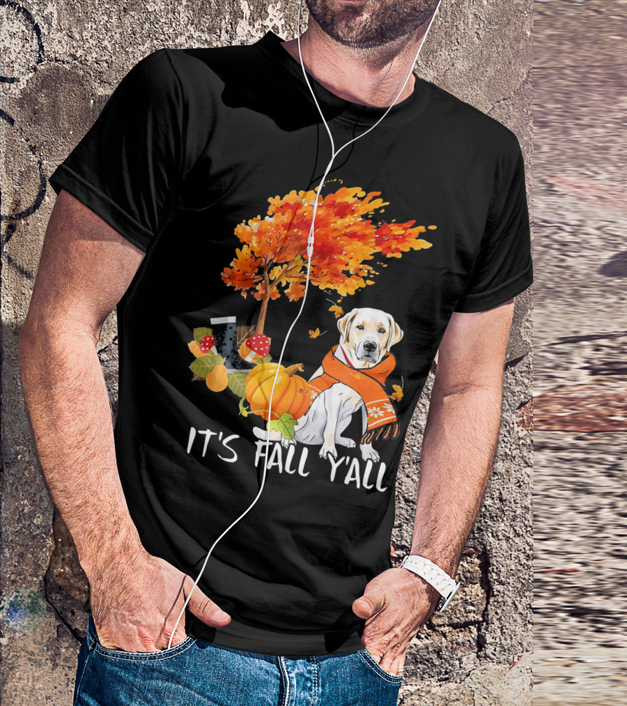 It's Fall Y'all Labrador Retriever Autumn Scene T-Shirt
