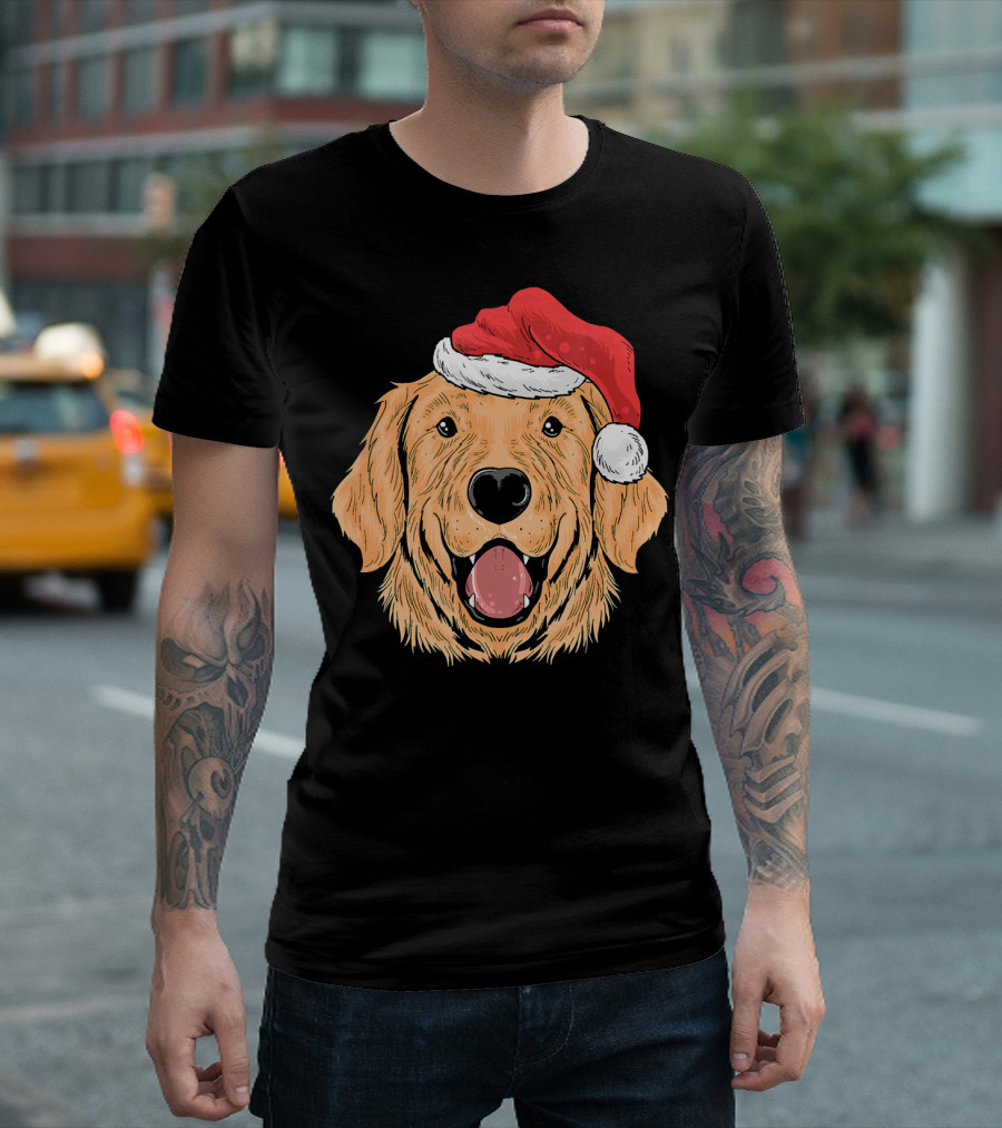 Santa Golden Retriever Christmas Labrado Holiday T-Shirt