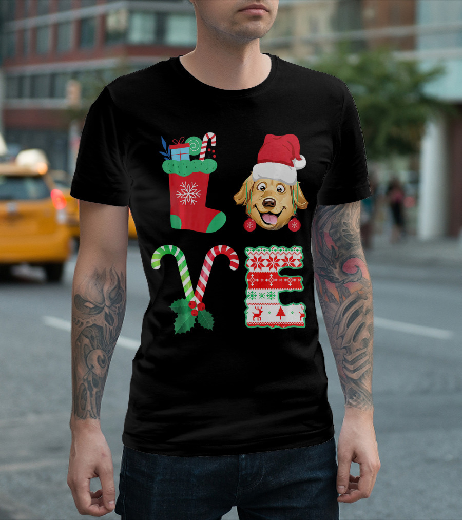 Love My Labrador Retriever Santa Christmas Stocking Labrador Retriever Candy Cane Joy T-Shirt