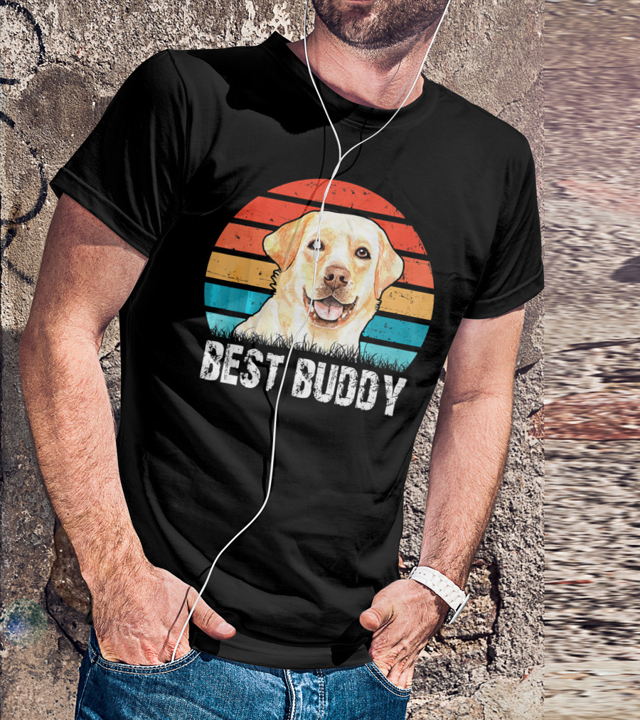 Best Buddy Labrador Retriever Dog Lover Retro Vintage T-Shirt