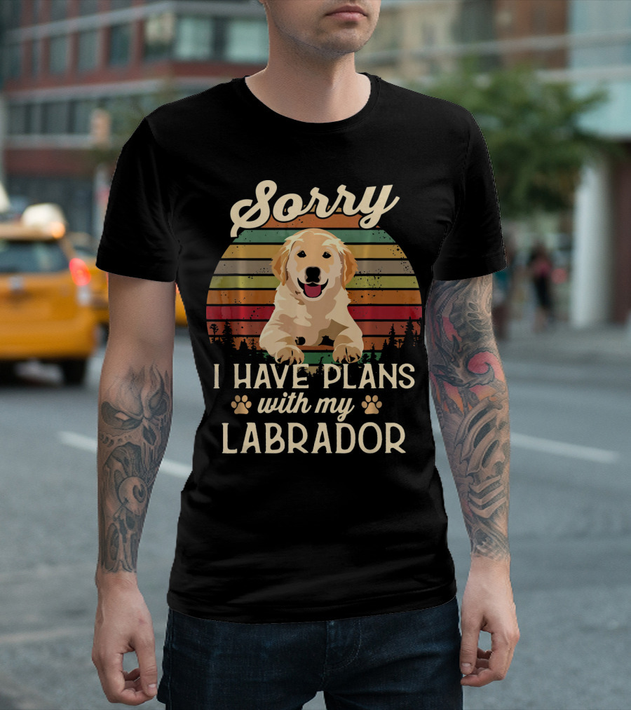 Sorry I Have Plans with My Labrador Retro Sunset Labrador Retriever T-Shirt