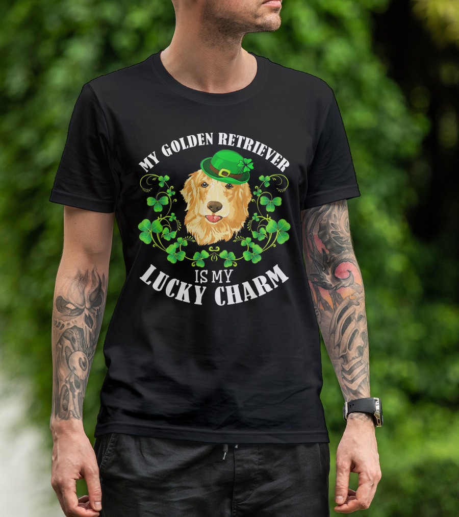 My Golden Retriever Is My Lucky Charm St Patricks Day T-Shirt