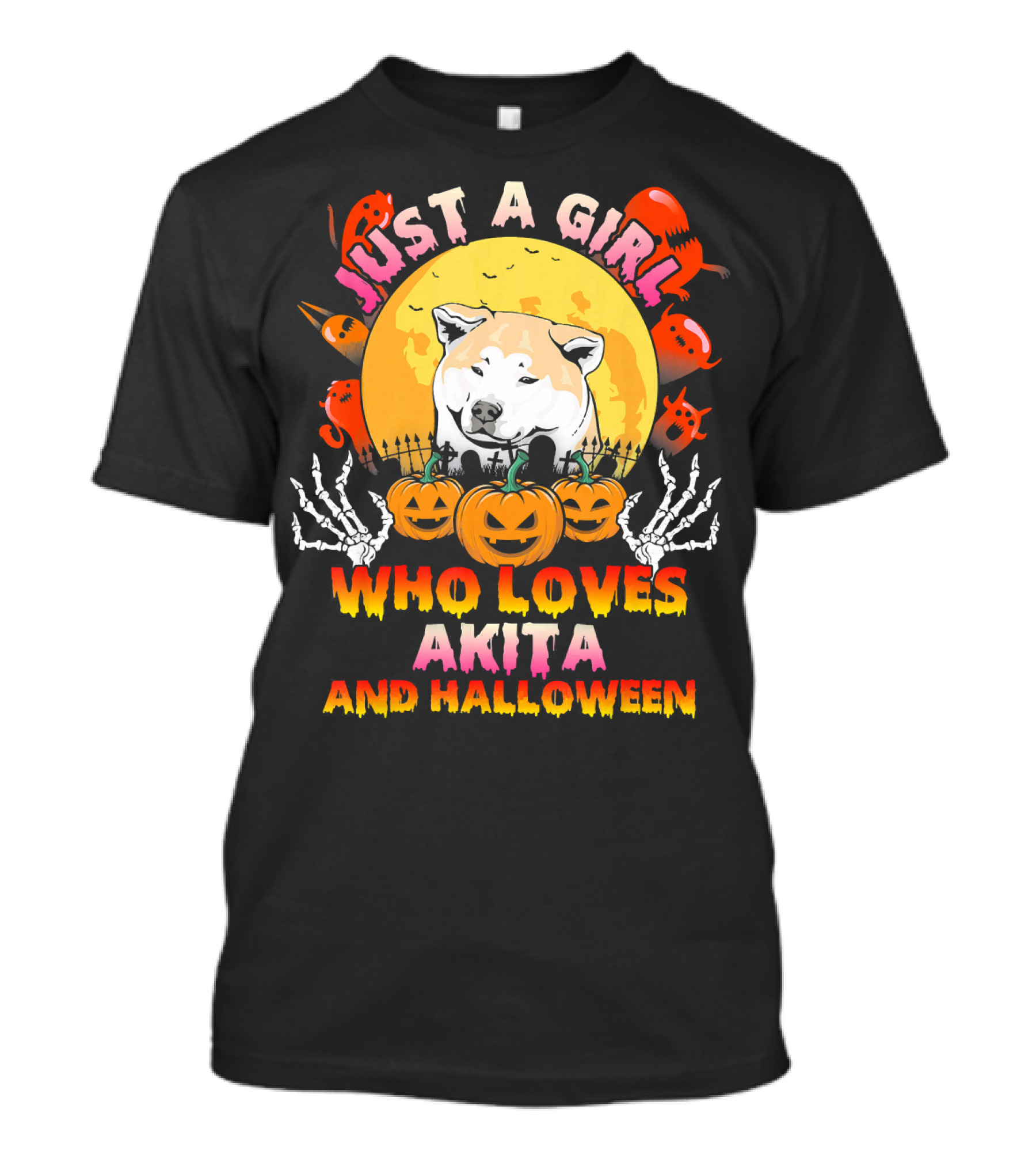 JUST A GIRL WHO LOVES AKITA AND HALLOWEEN T-Shirt