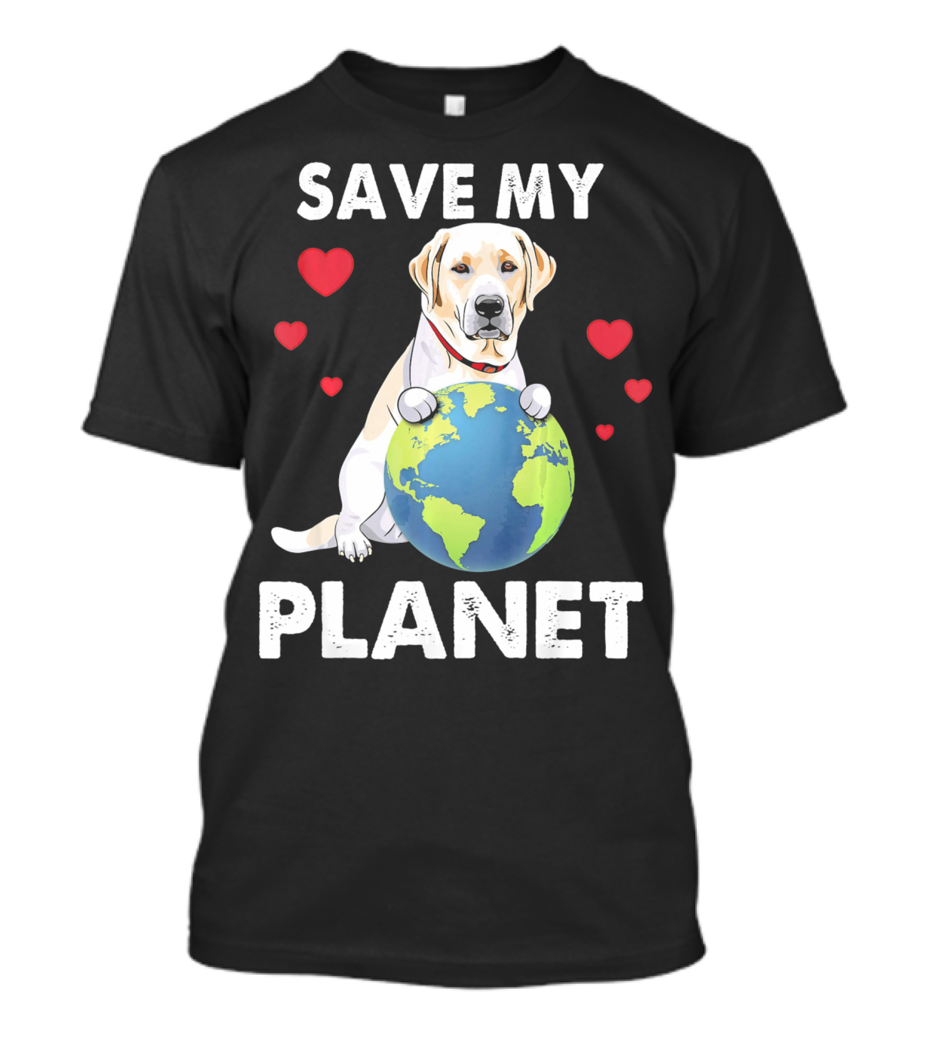 Save My Planet Heart Labrador Retriever Dog Love Earth T-Shirt