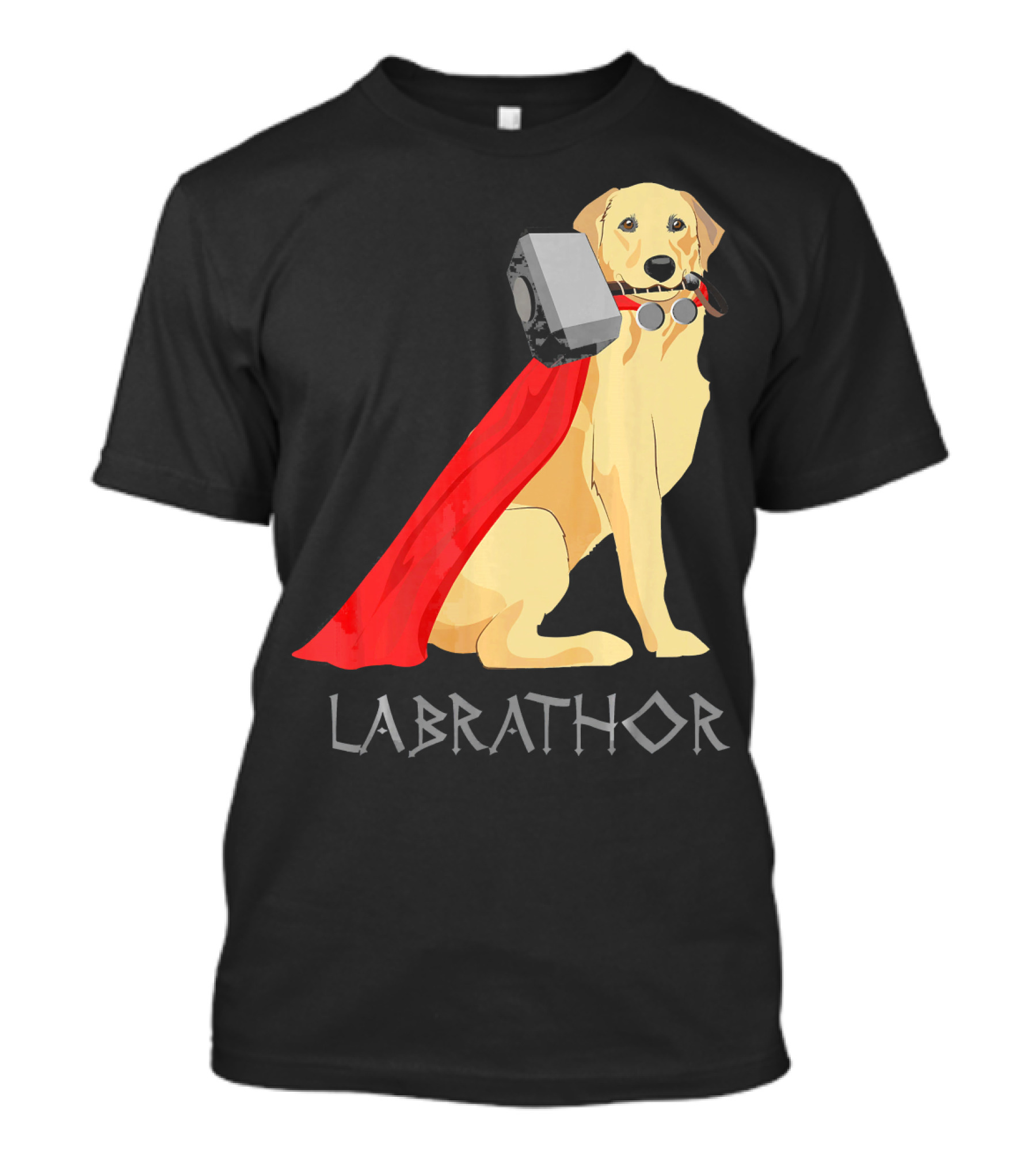 Labrathor Labrador Retriever Lab Dog Love Mjolnir Cape Hammer T-Shirt