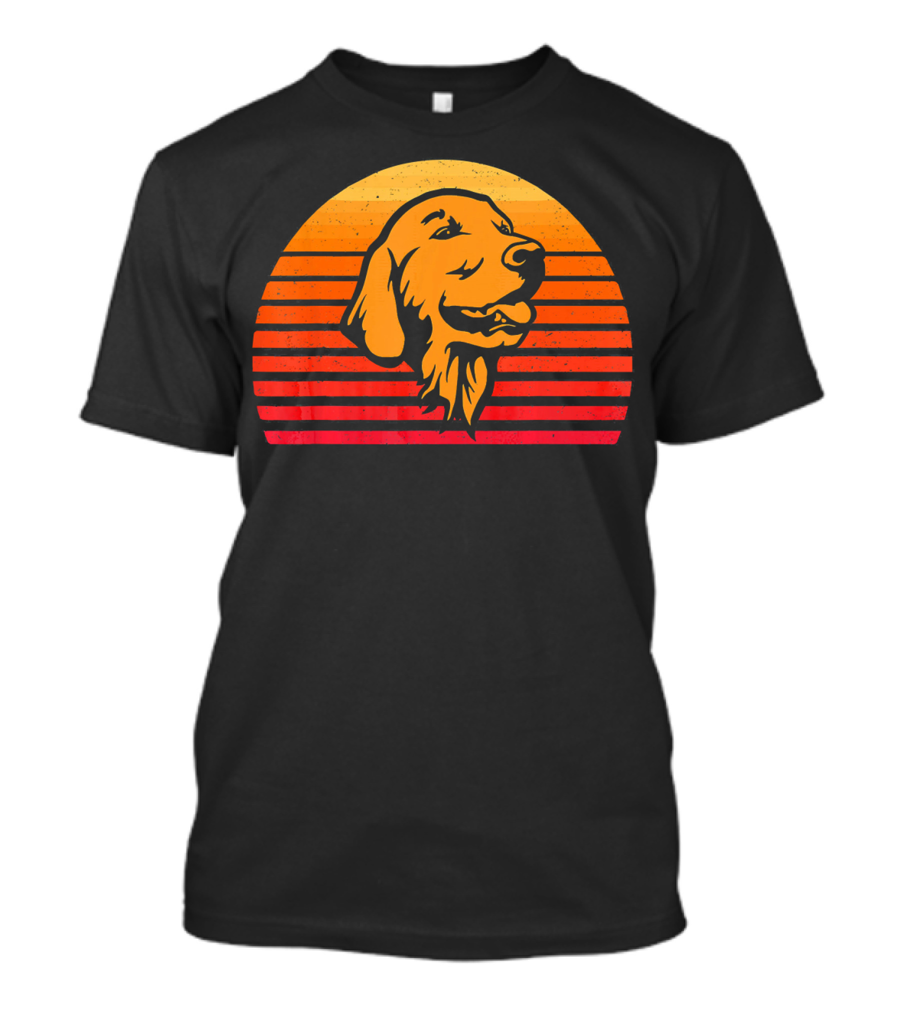 Vintage Golden Retriever Lover Retro Sunset Golden Retriever T-Shirt