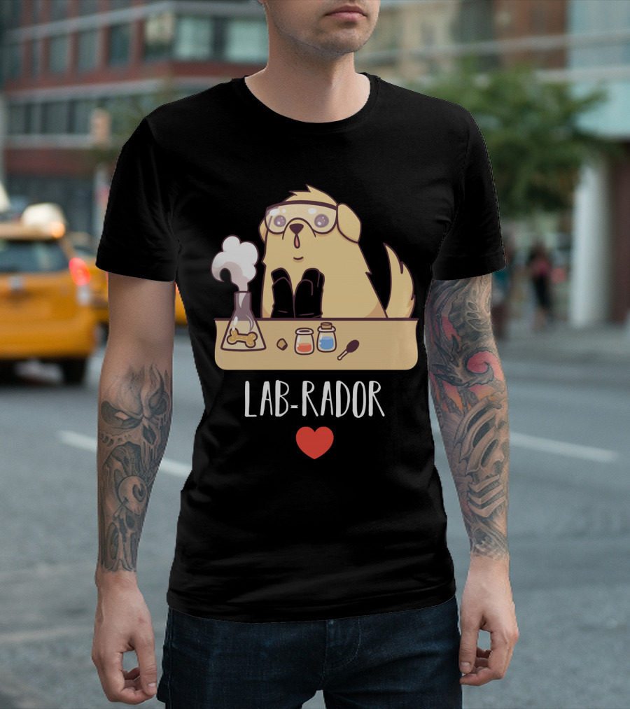 Lab Rador Labrador Retriever Dog Science Chemistry Heart T-Shirt