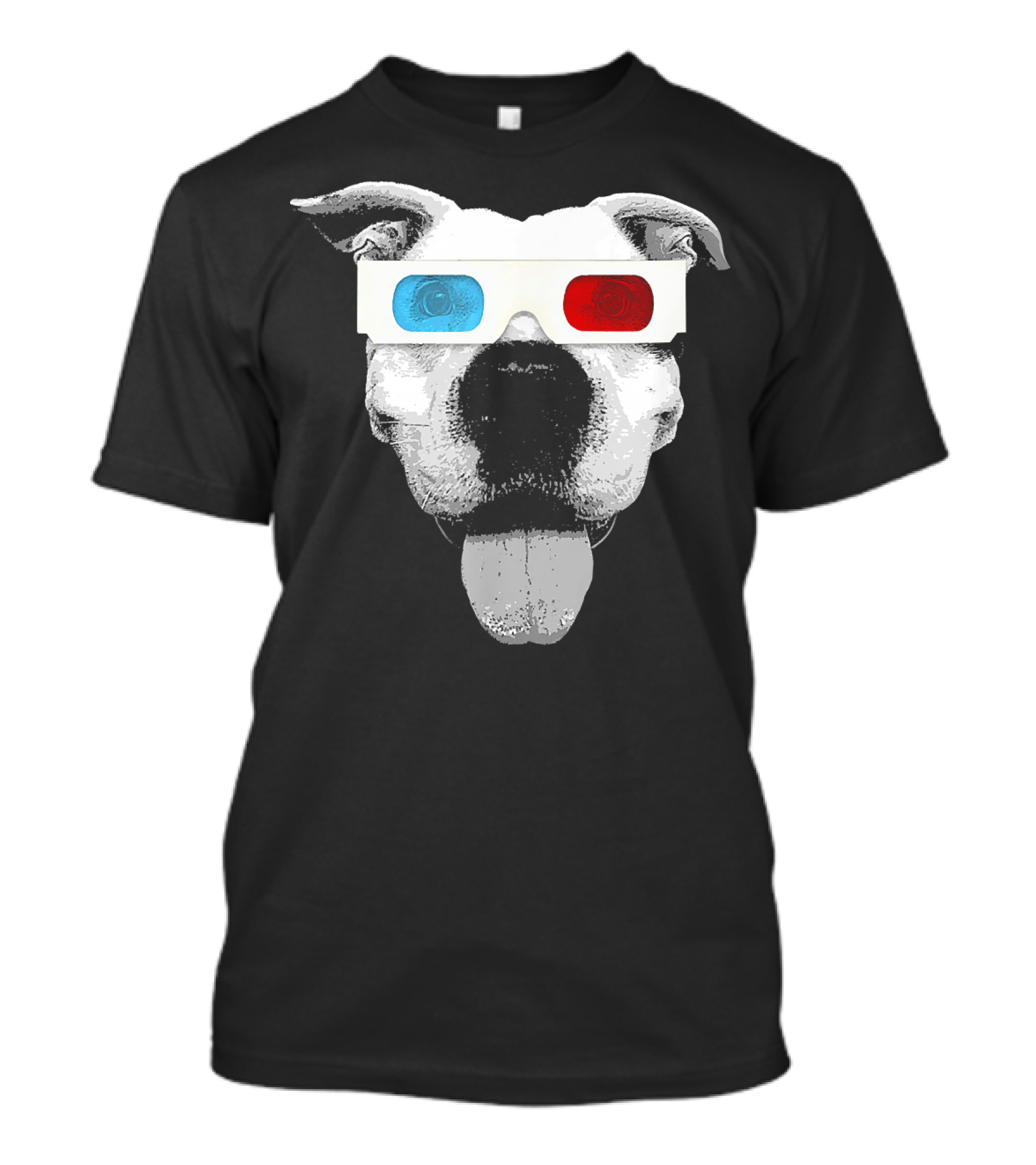 Pit Bull 3D Glasses Funny Dog Face T-Shirt