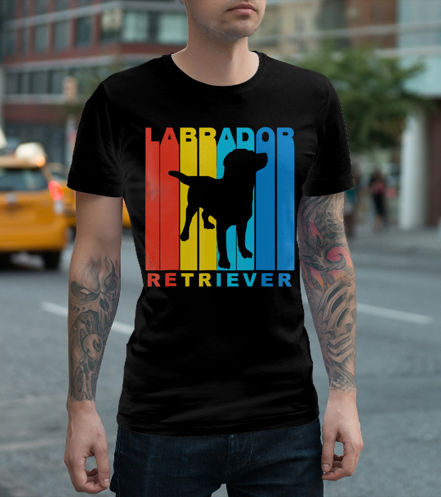 Labrador Retriever Vintage Style Silhouette multicolor T-Shirt