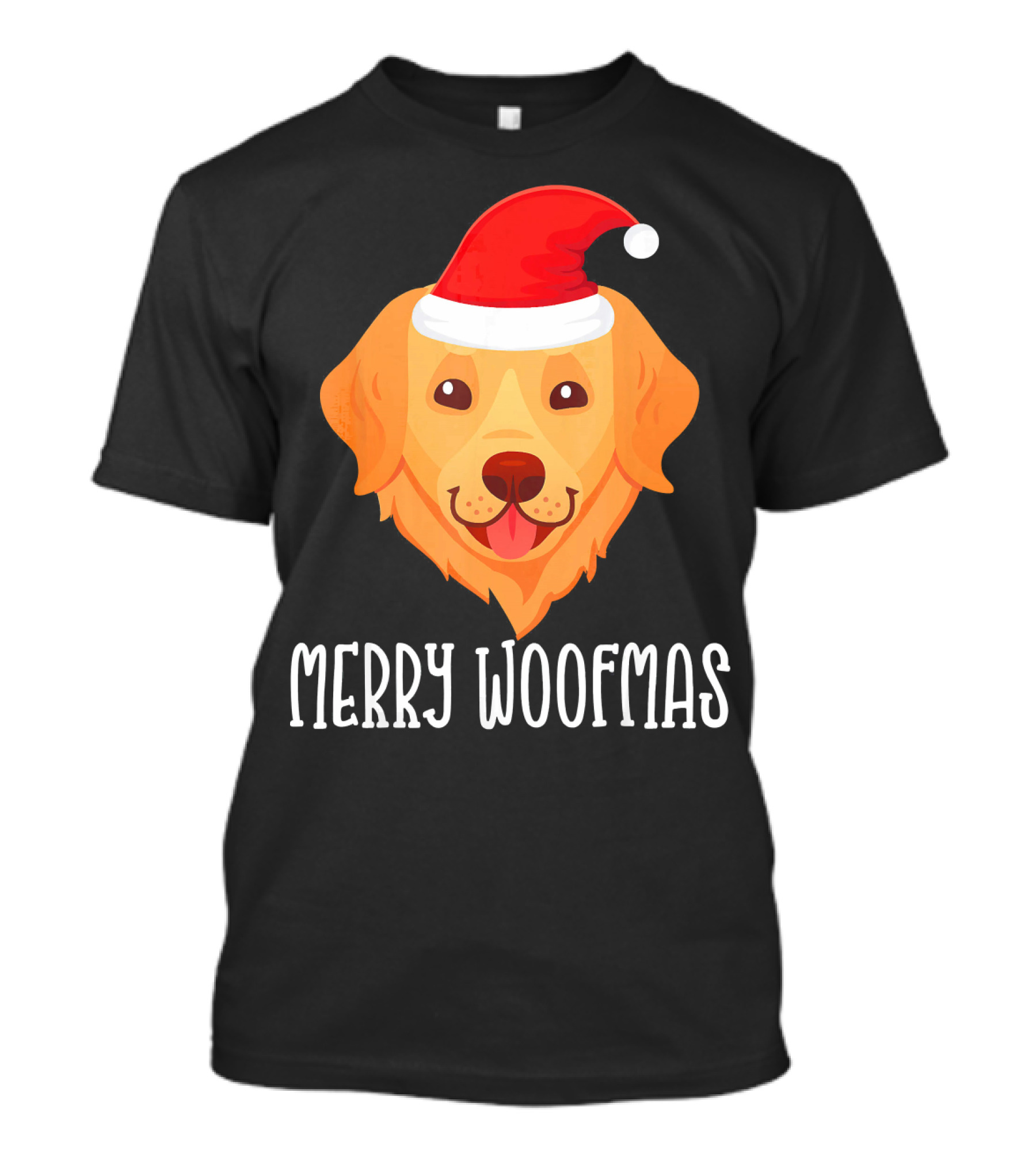 Merry Woofmas Santa Hat Golden Retriever T-Shirt