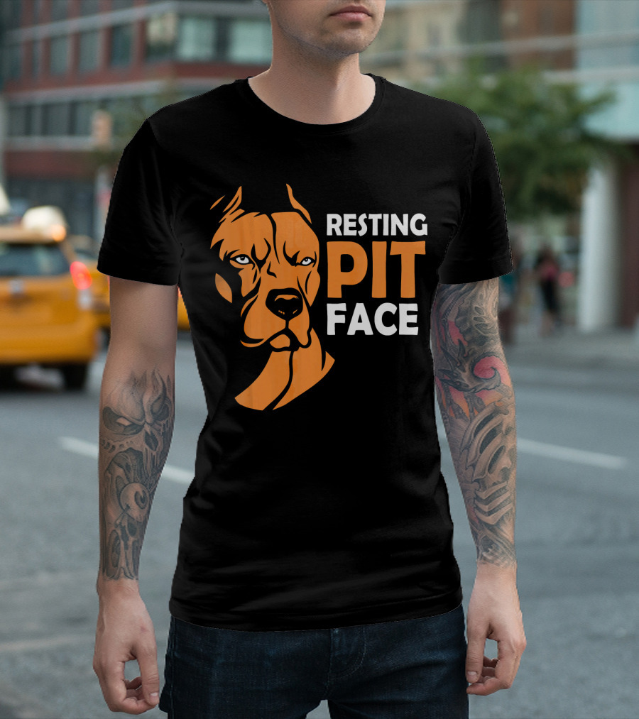Resting Pit Face Funny Pit Bull T-Shirt
