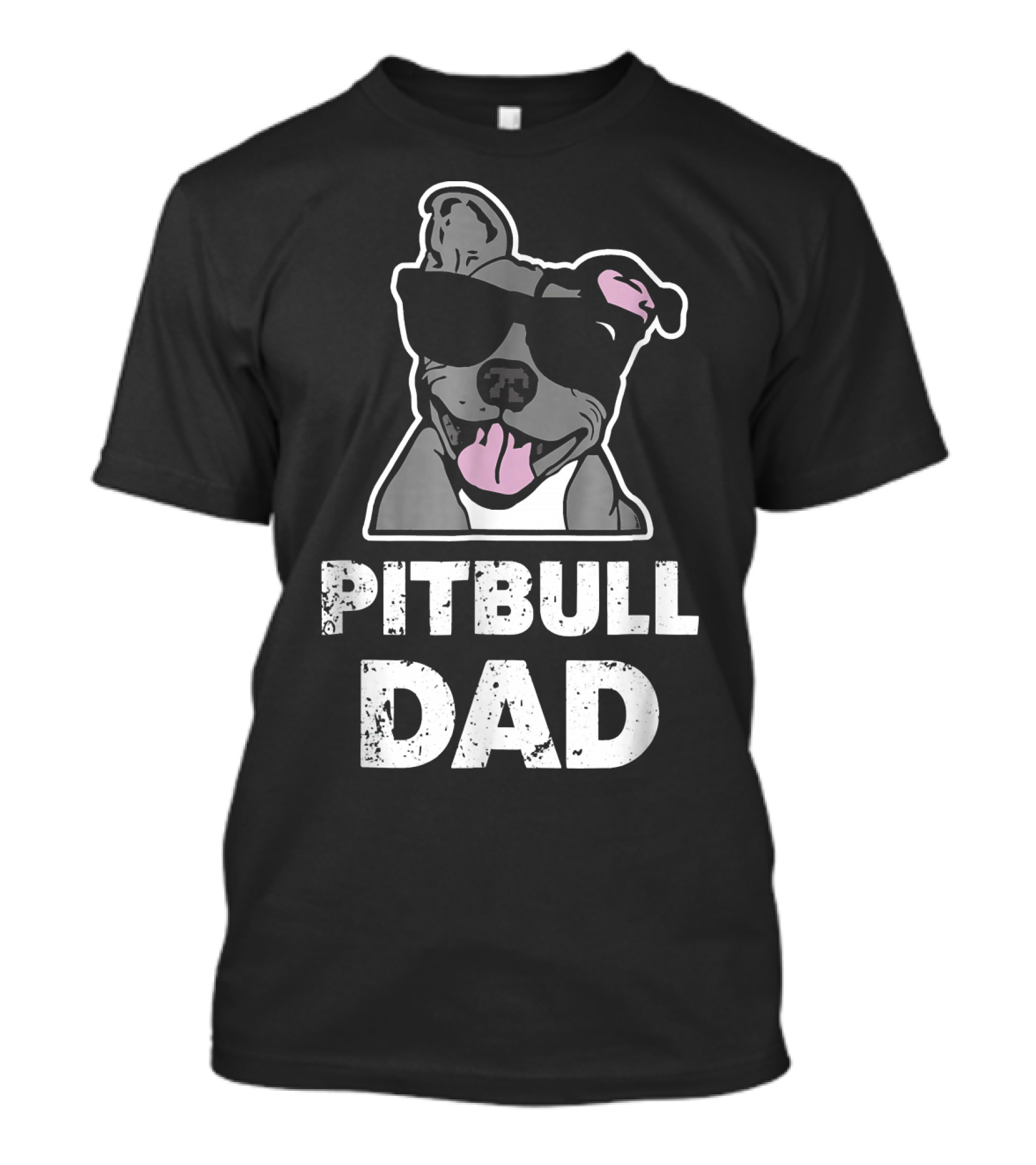 Pitbull Dad Mens Blue Nose Sunglasses Dog T-Shirt