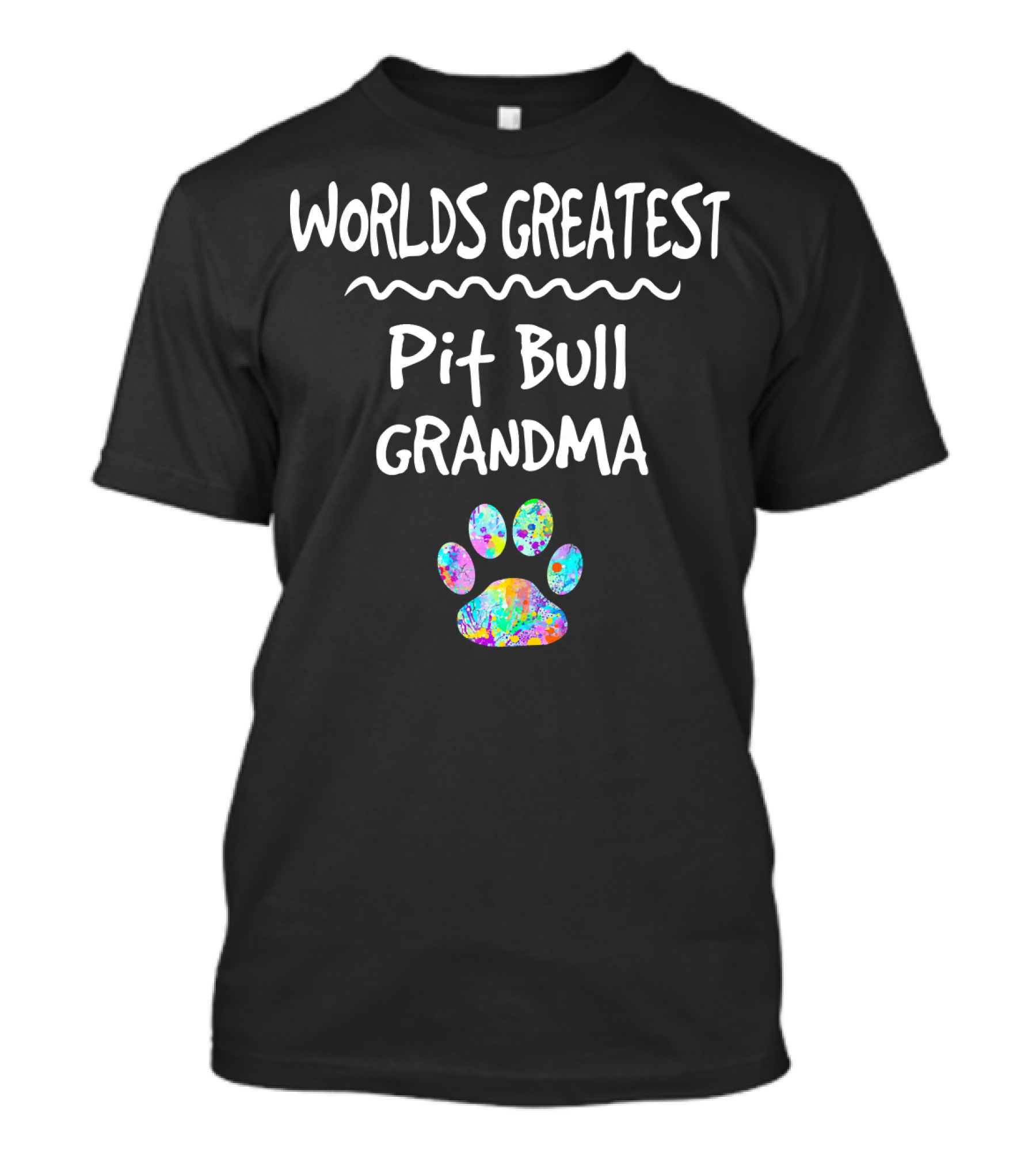 Worlds Greatest Pit Bull Grandma Paw Prints T-Shirt