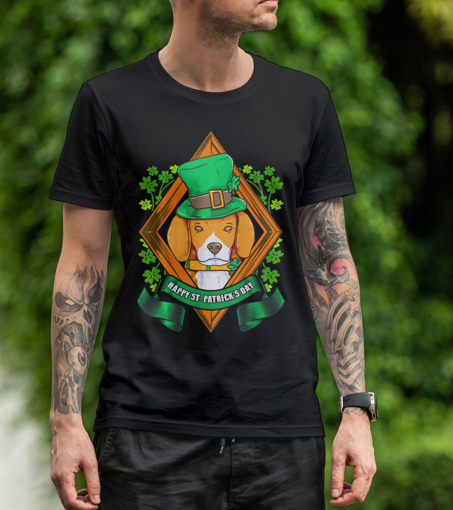 Happy St. Patrick's Day Beagle Leprechaun Fans T-Shirt