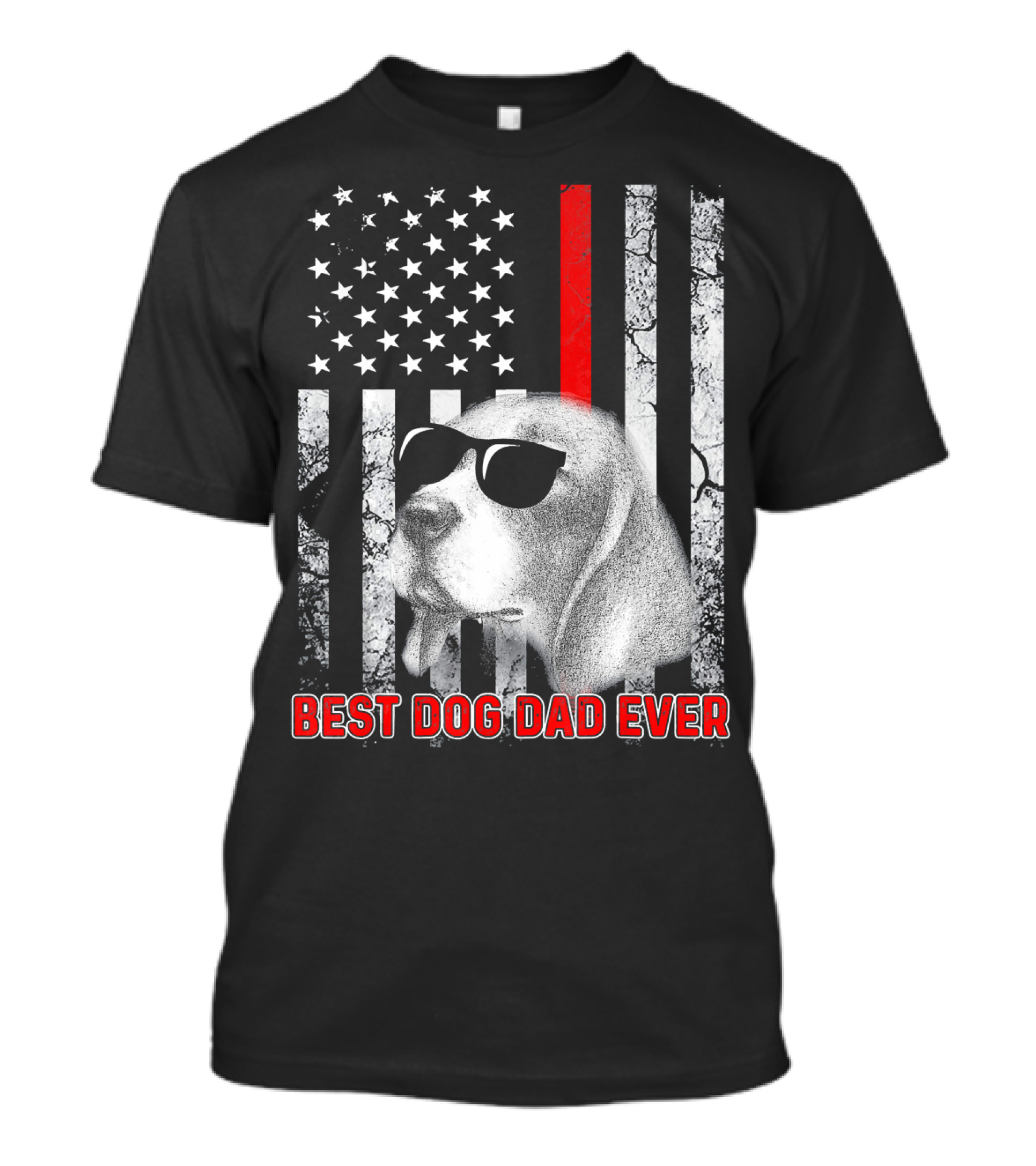 Best Dog Dad Ever Beagle USA Flag Sunglasses T-Shirt