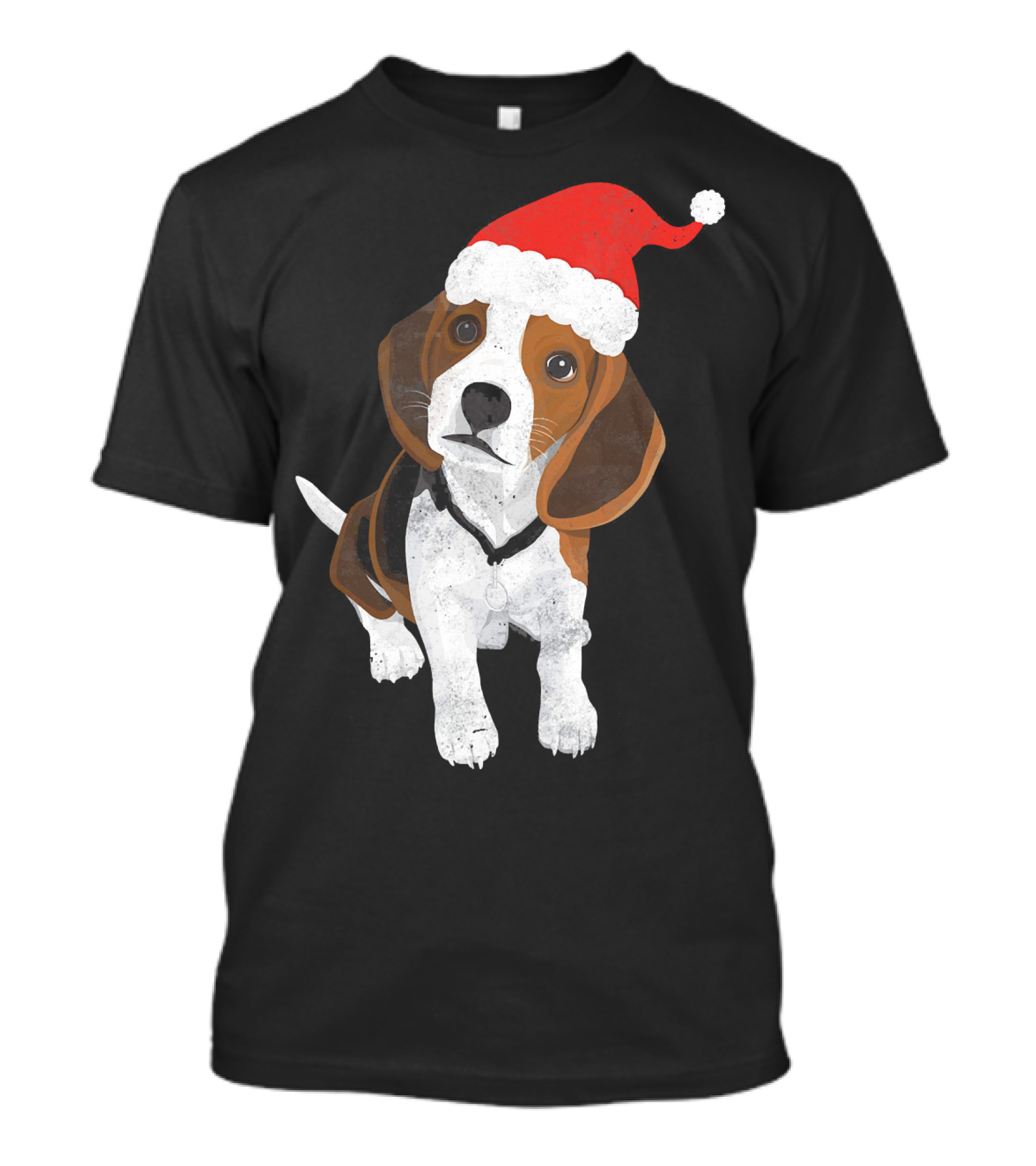Beagle Wearing Santa Hat Merry Christmas Dog T-Shirt