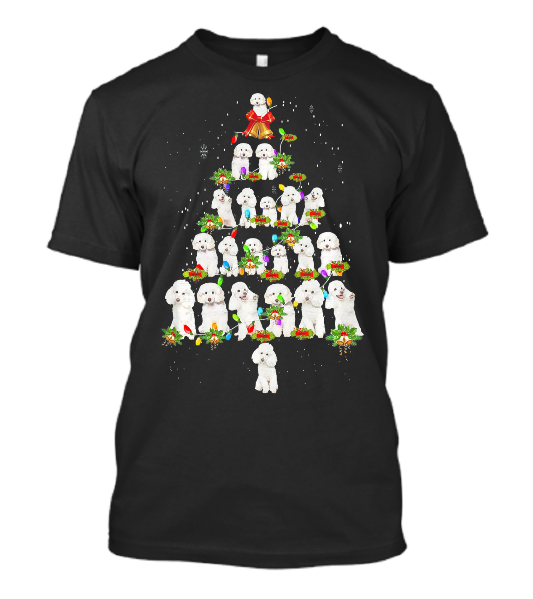 Poodle Dog Christmas Tree With Festive Decorations T-Shirt