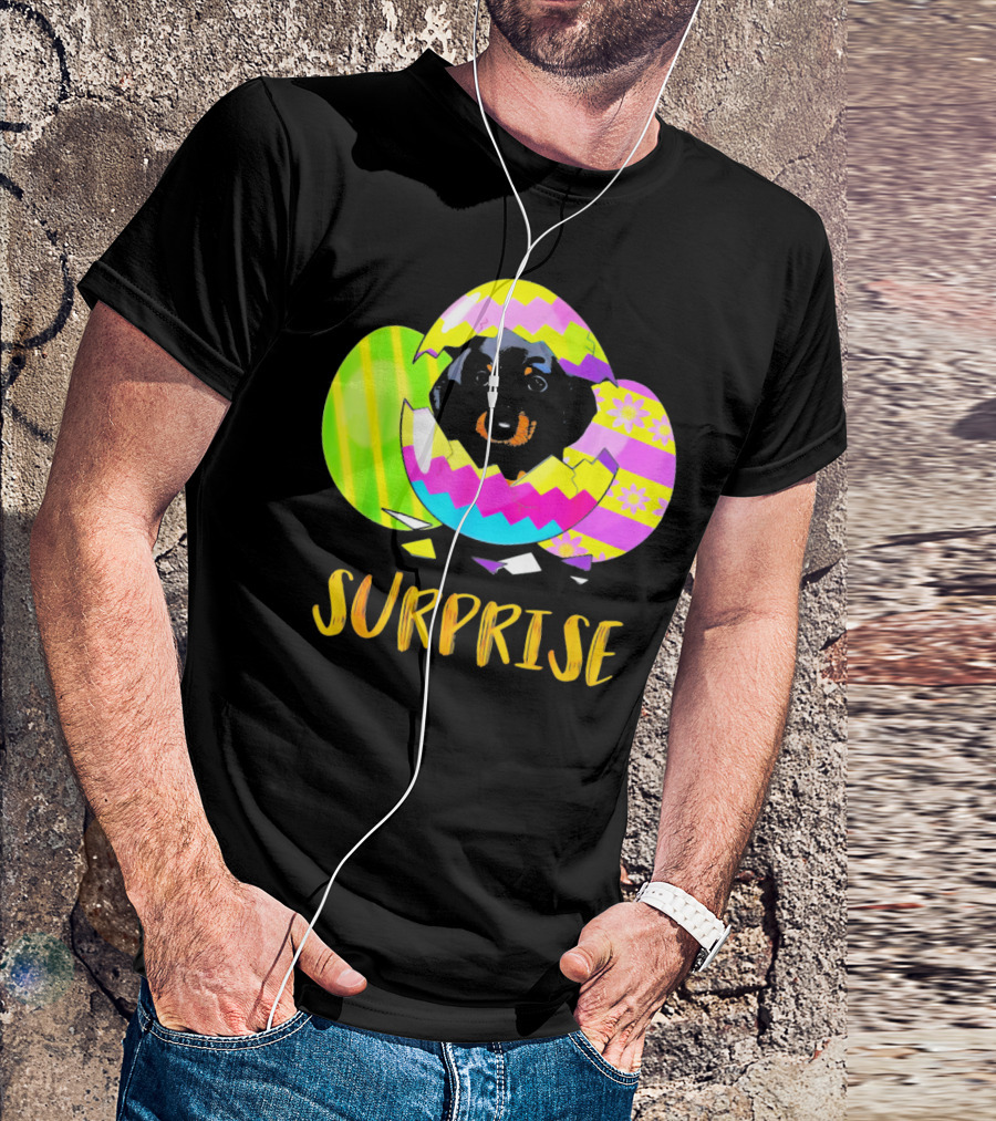Surprise Cute Dachshund Bunny In Easter Egg T-Shirt