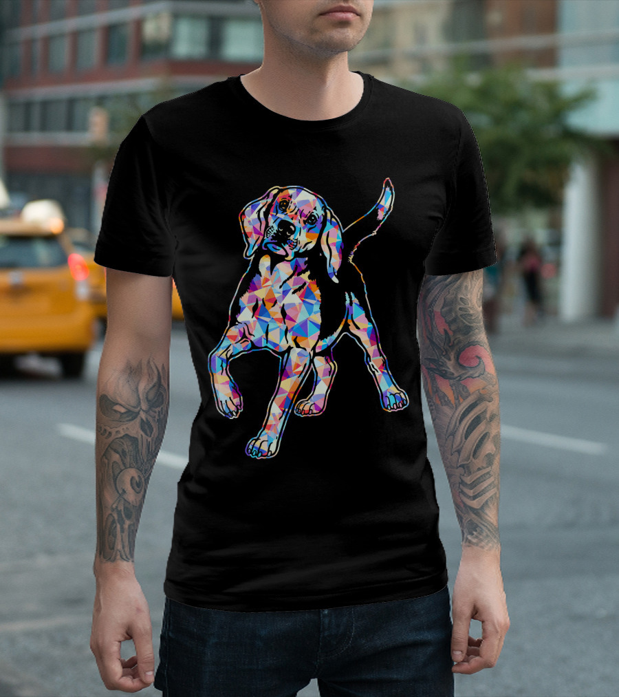 Beagle Beagle Colorful Geometric T-Shirt