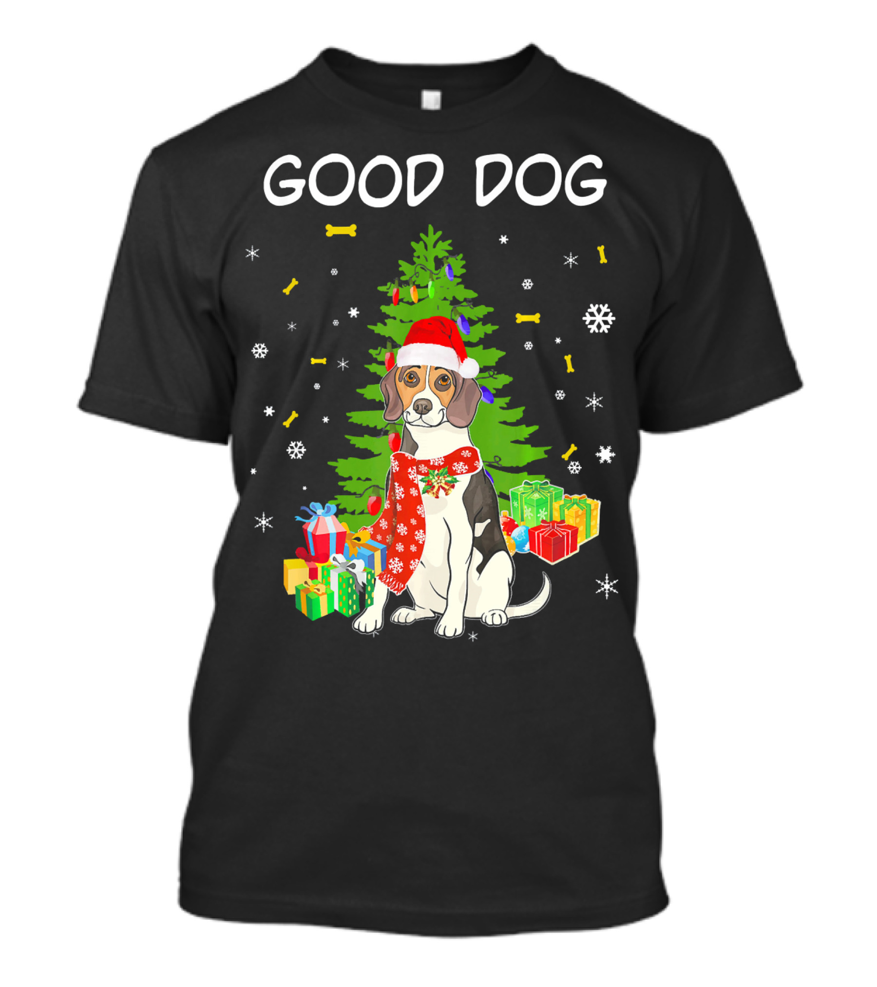 Good Dog Beagle Santa Christmas Funny Dog T-Shirt