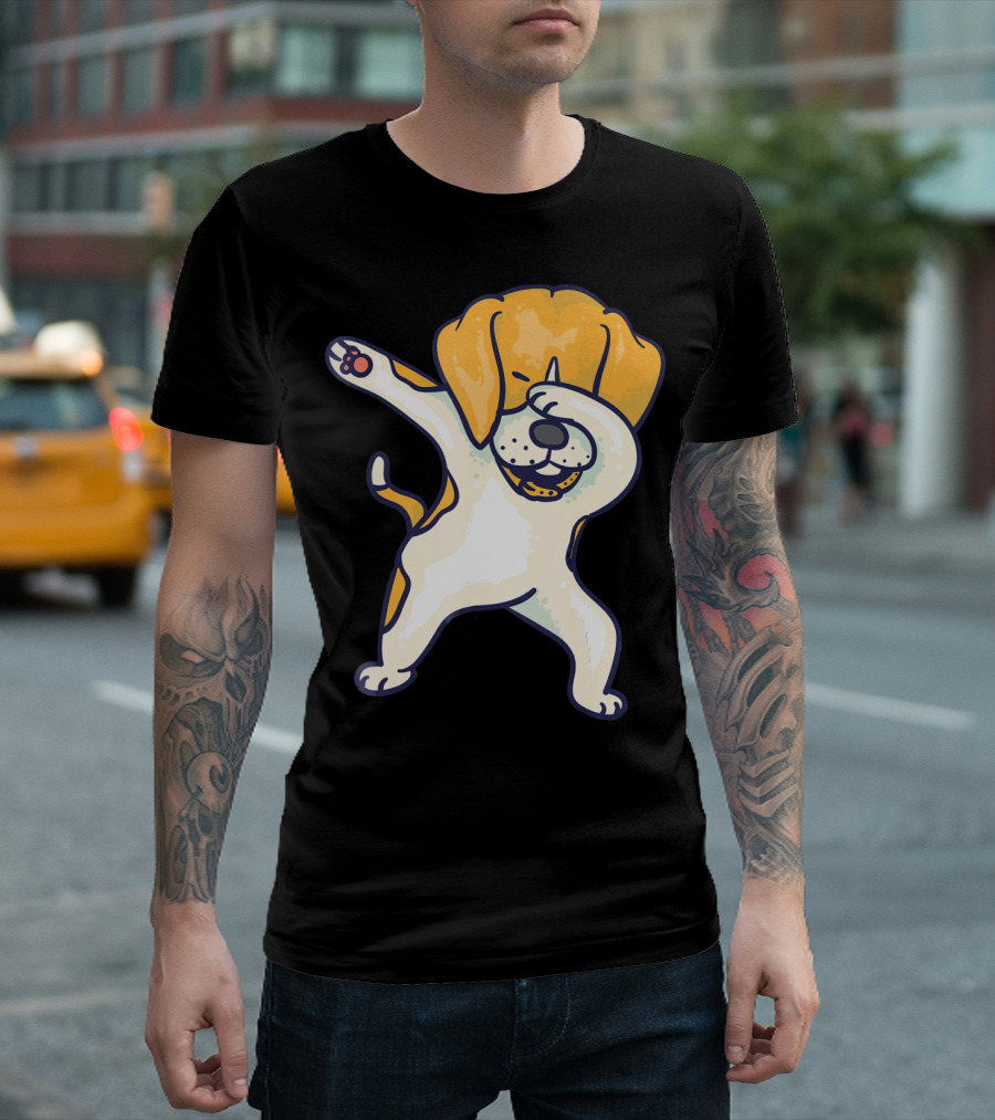 Dabbing Beagle Cool Groovy I Love Fun Canine Moves T-Shirt