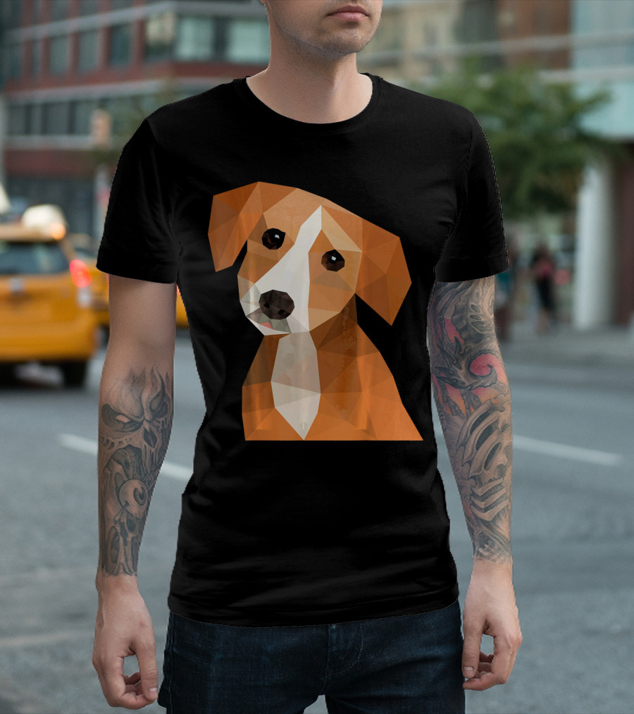 BEAGLE PUPPY DOG Colorful Polygon Art Geometric T-Shirt