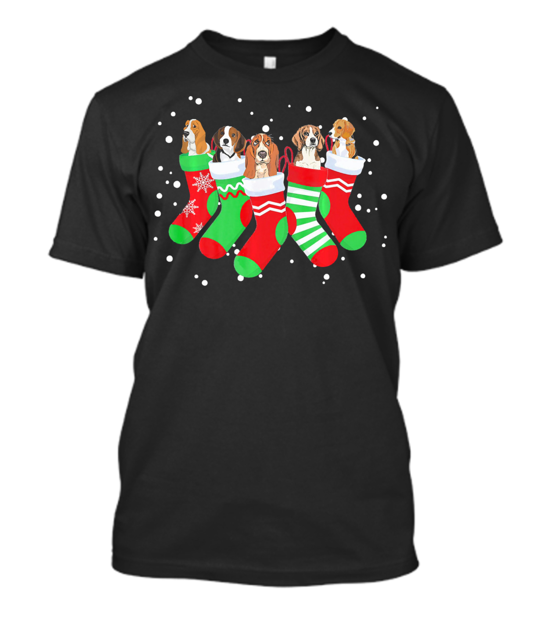 Beagle Christmas Stockings Cute Holiday Socks T-Shirt