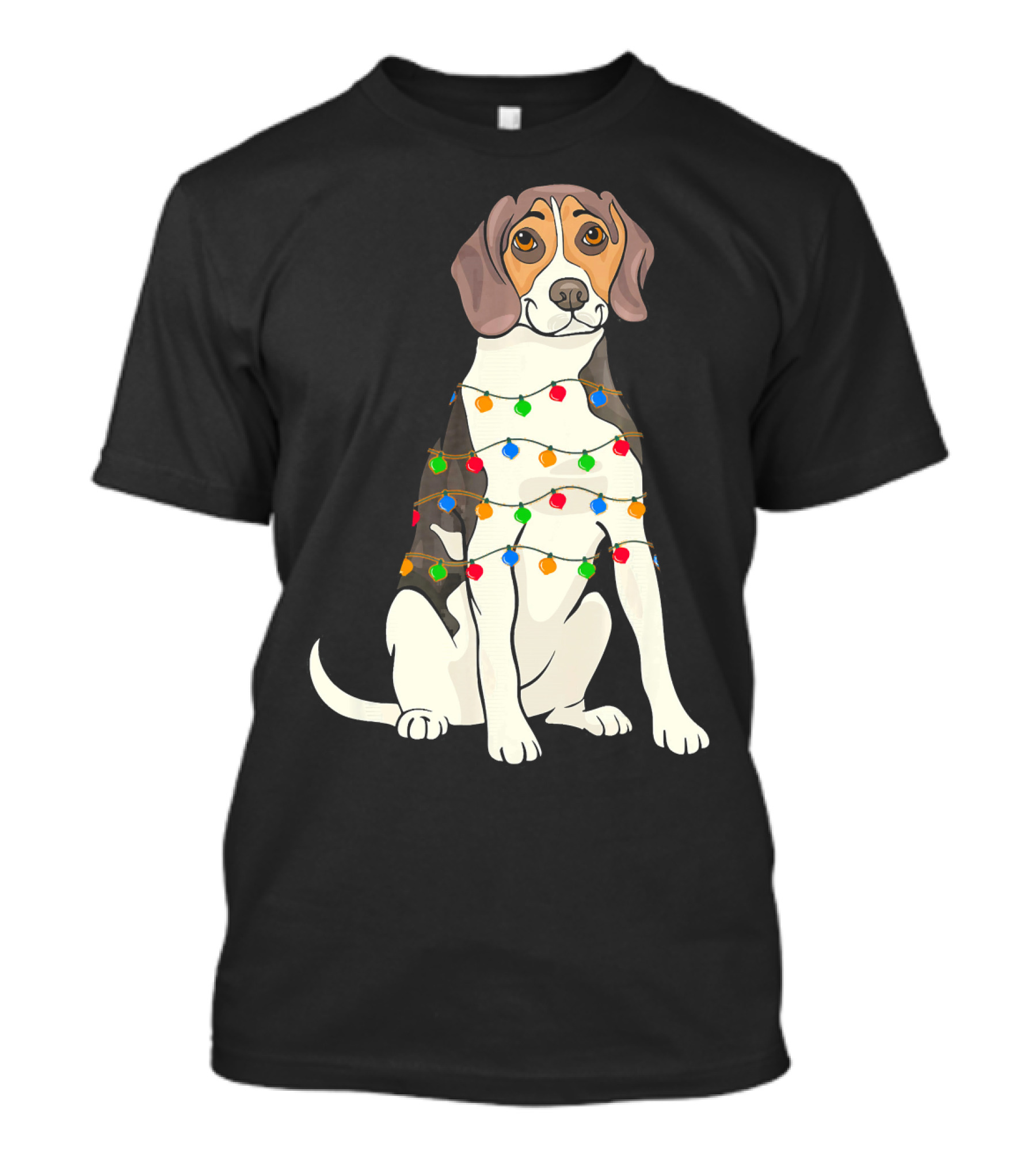 Bulldog Christmas Light Cute Beagle Love Holiday Dog Festive Lights T-Shirt