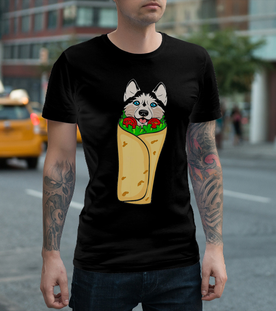 Cinco De Mayo Siberian Husky Wrapped in Burrito T-Shirt