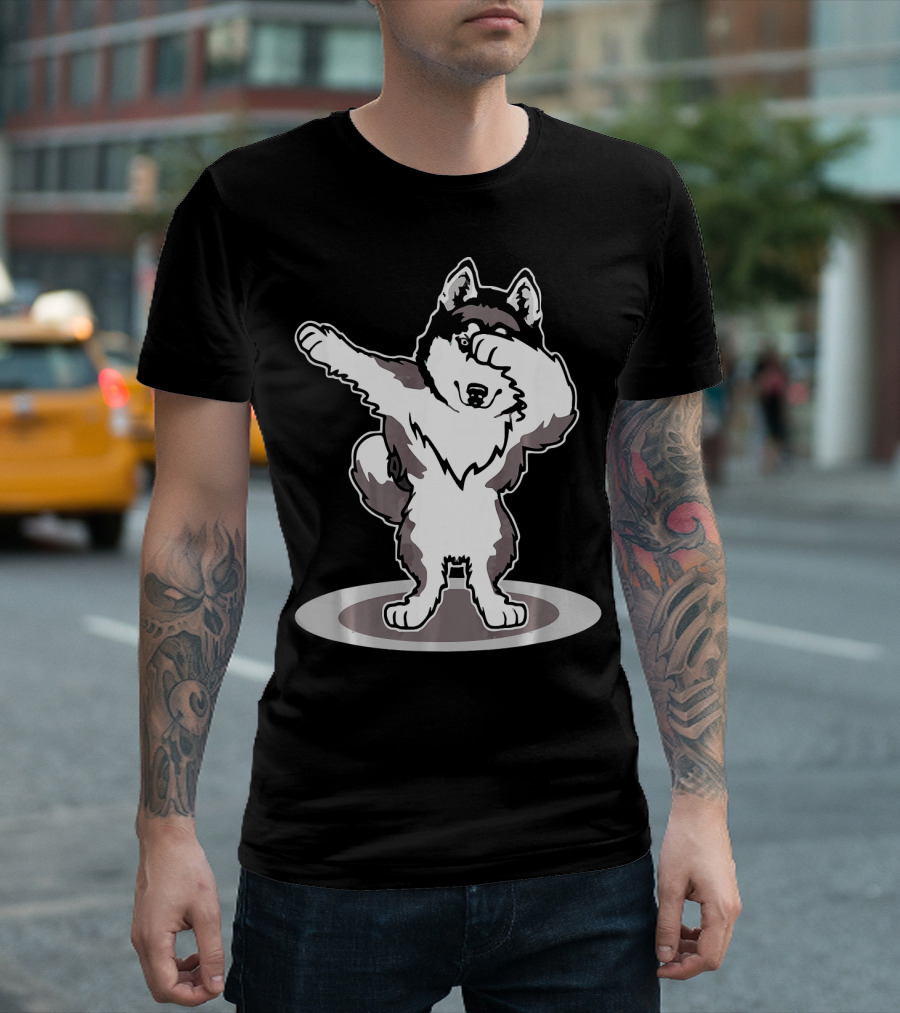 Dabbing Husky Cute Siberian Husky Dog Dab Dance Pose T-Shirt