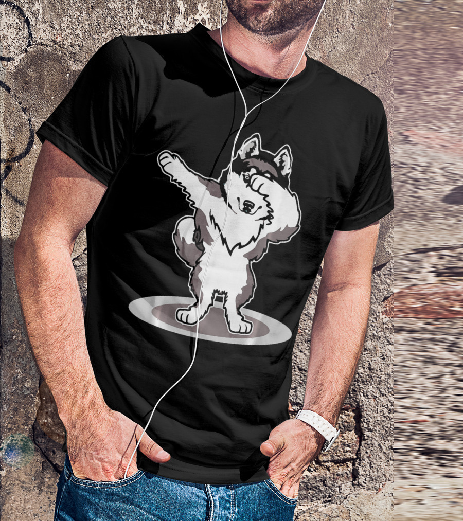 Dabbing Husky Cute Siberian Husky Dog Dab Dance Pose T-Shirt