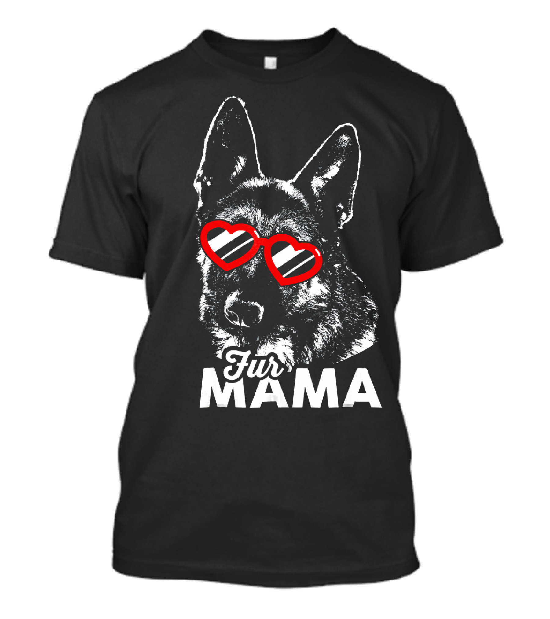 Fur Mama German Shepherd Heart Sunglasses T-Shirt
