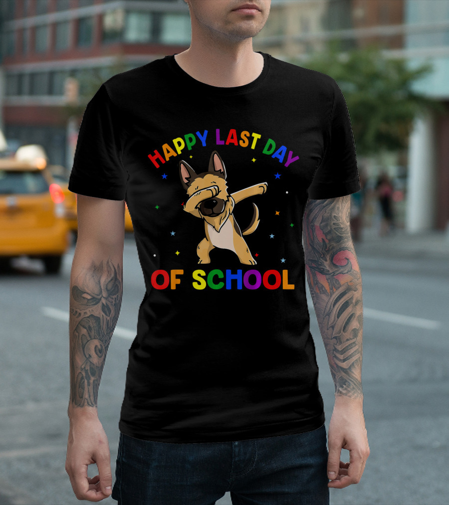 Happy Last Day Of School Dabbing German Shepherd T-Shirt