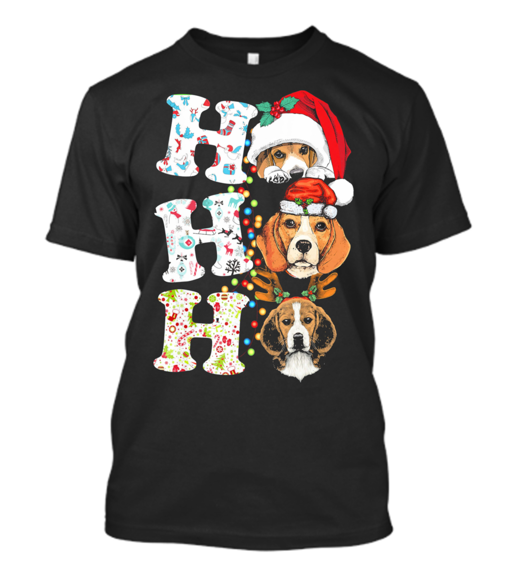 Funny Beagle Puppy Christmas Ho Ho Ho T-Shirt