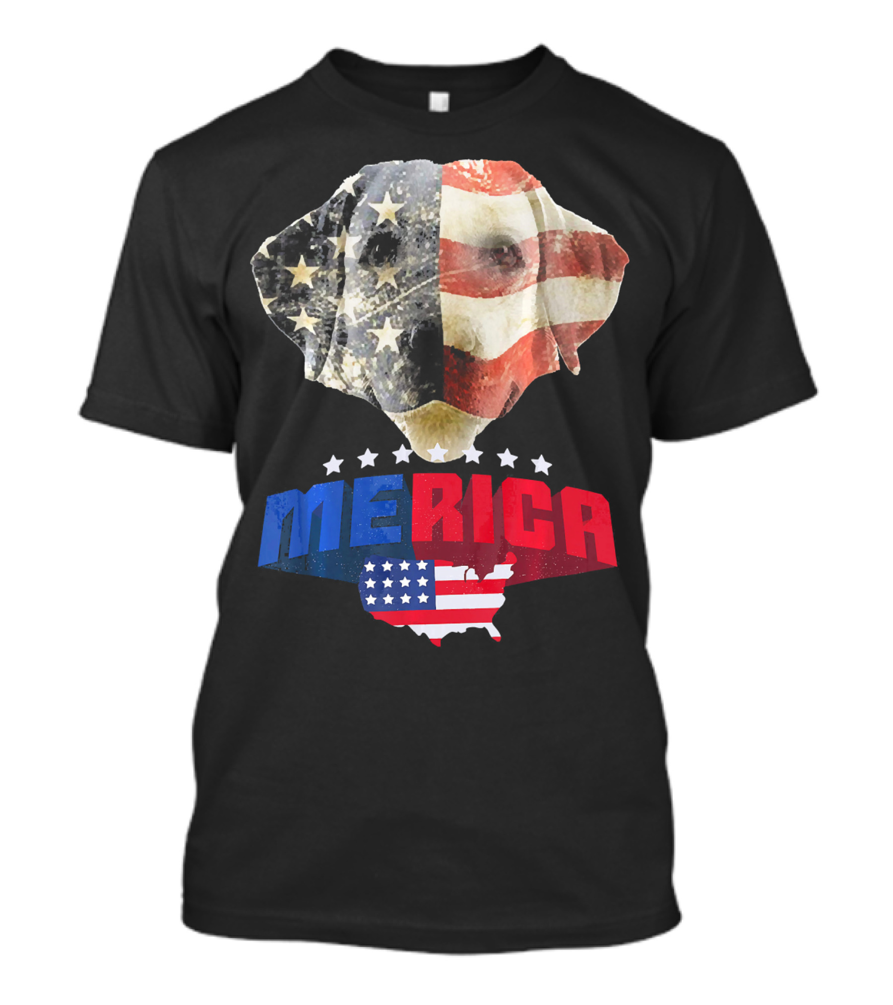 Dachshund Merica American Flag Patriotic 4th Of July USA Map T-Shirt