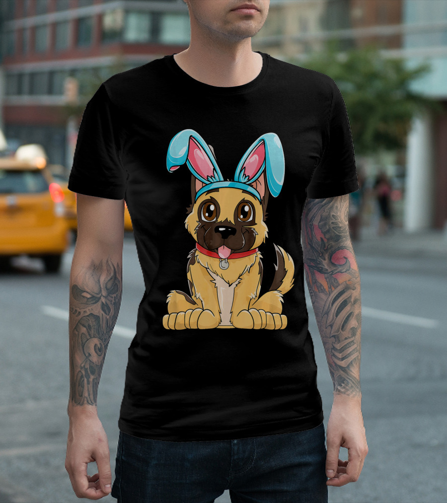 Easter Bunny Ears German Shepherd Dog T-Shirt