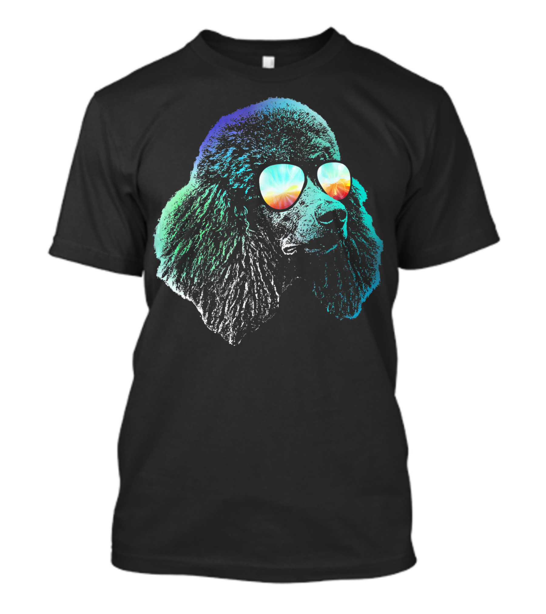 Disco Groovy Poodle Dog With Psychedelic Sunglasses T-Shirt