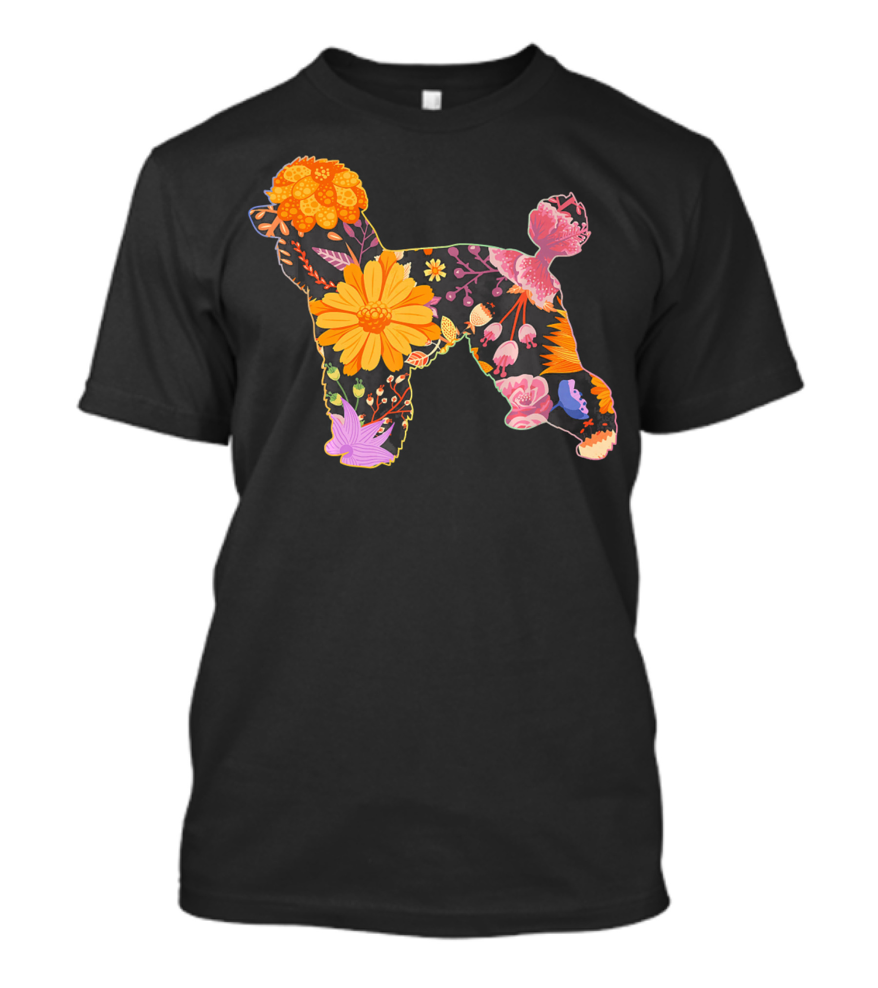 Floral Flower Vintage Retro Toy Poodle T-Shirt