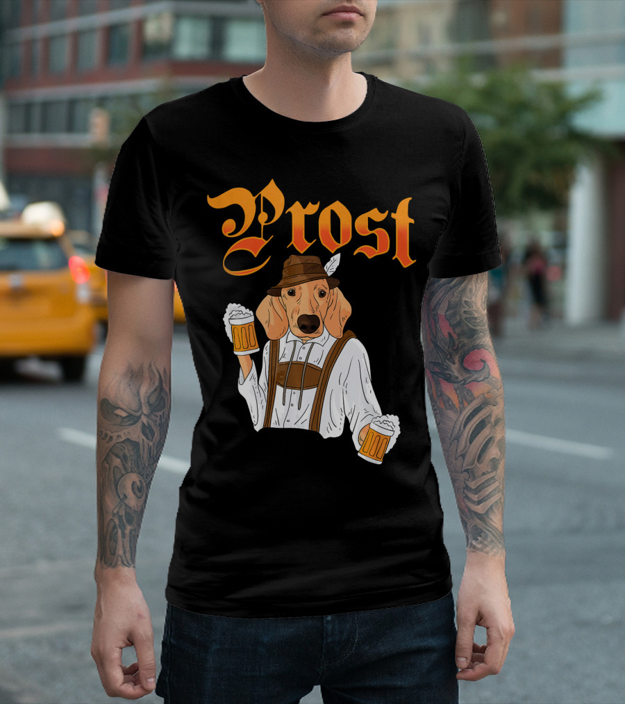 Prost Dachshund German Dog Beer Oktoberfest T-Shirt