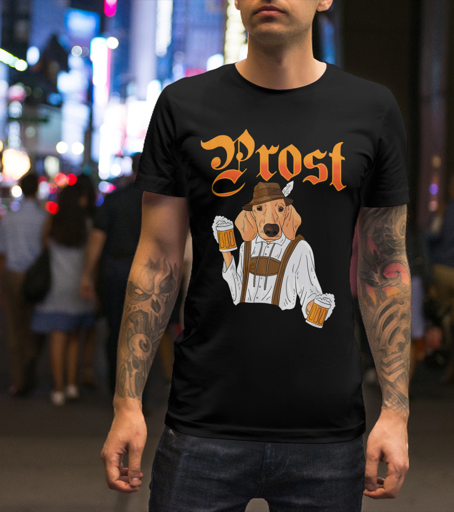 Prost Dachshund German Dog Beer Oktoberfest T-Shirt