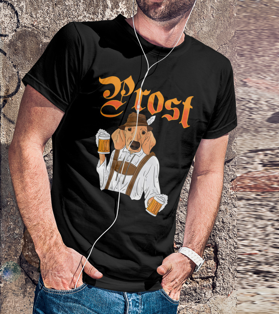 Prost Dachshund German Dog Beer Oktoberfest T-Shirt