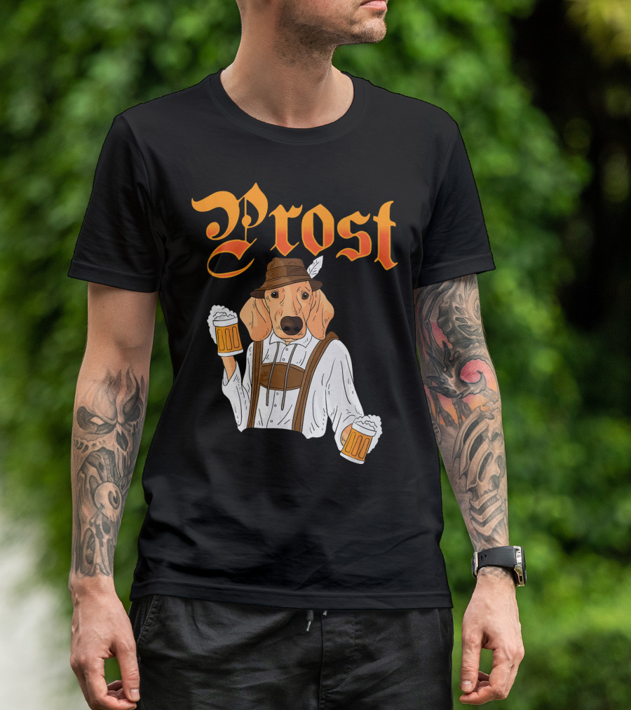 Prost Dachshund German Dog Beer Oktoberfest T-Shirt