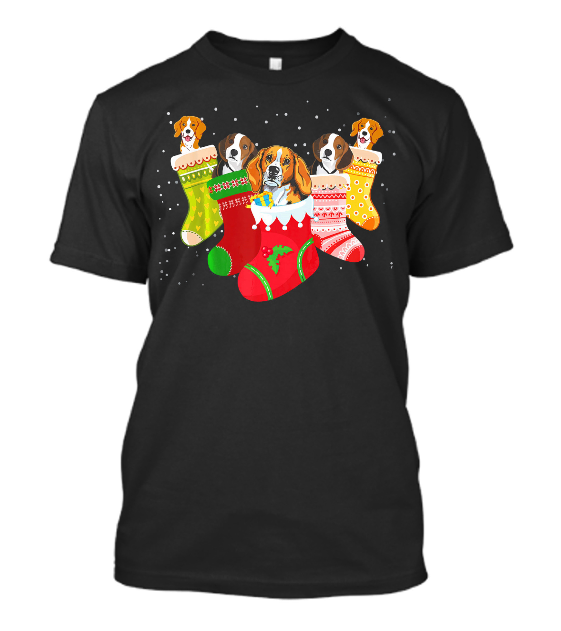 Funny Beagle Christmas Stockings Festive Dog Love Xmas Socks T-Shirt