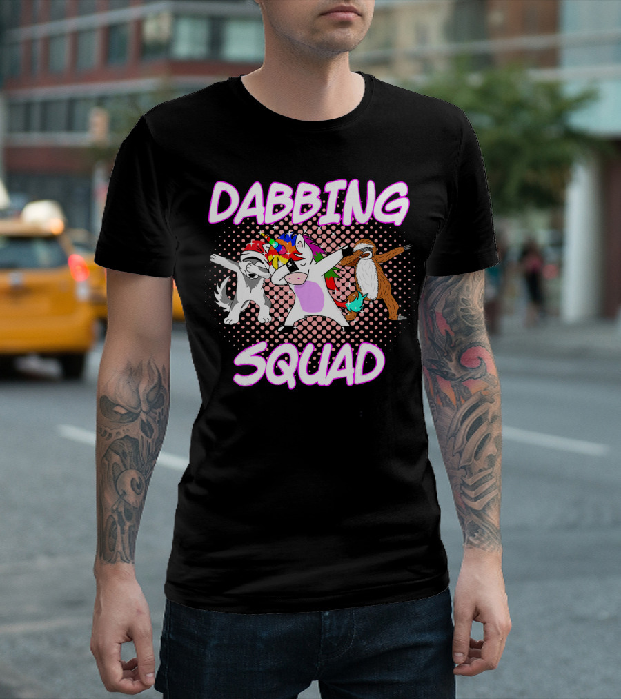 Dabbing Squad Unicorn Sloth Husky T-Shirt