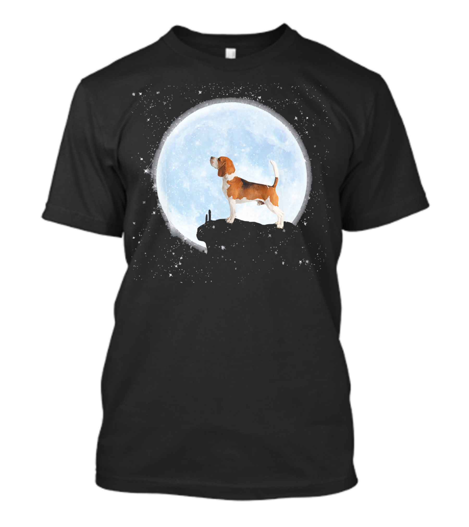 Funny Moon Beagle Howling Wolf T-Shirt